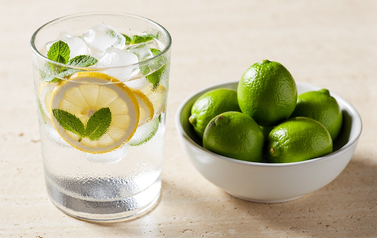 Agua con limón fresca
