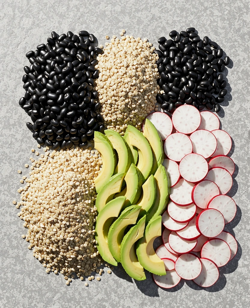 Ingredientes naturales base de la dieta equilibrada